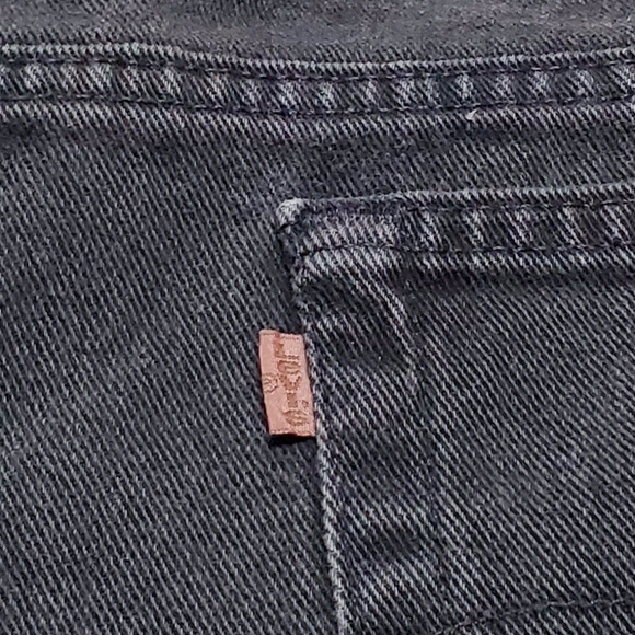 RARE Vintage Levi's 545 Orange Tab Black Raw Cut Stone Wash Loose Fit Jeans - Picture 10 of 14